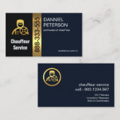 Stijlvolle Gold Stripe Chauffeur Driver Visitekaartje (Voorkant / Achterkant)