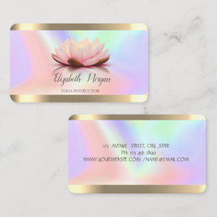 Stijlvolle Gold Stripe Holographic Yoga Visitekaartje