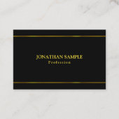 Stijlvolle Gold Stripes Black Modern Glamour Sjabl Visitekaartje (Voorkant)