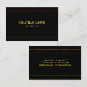Stijlvolle Gold Stripes Black Modern Glamour Sjabl Visitekaartje (Voorkant / Achterkant)