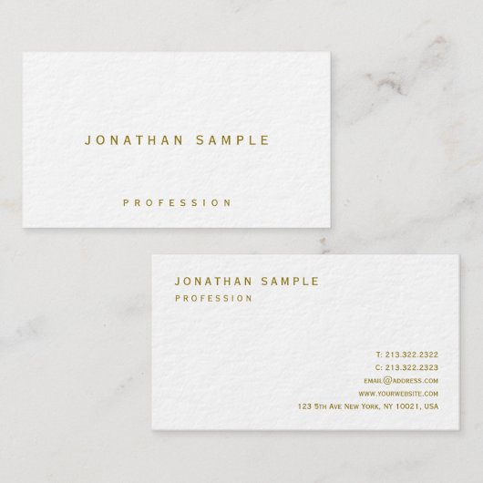 Stijlvolle Gold Text Premium Ultra Thick Luxury Visitekaartje (Voorkant / Achterkant)