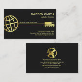 Stijlvolle Gold Wereldbol Logistic Transport Route Visitekaartje (Voorkant / Achterkant)