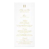 Stijlvolle Gold & White Wedding Menu Sjabloon (Voorkant)