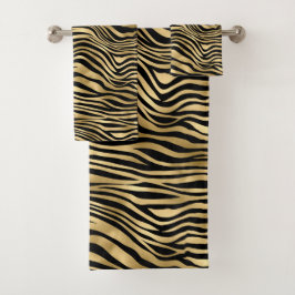 Stijlvolle Gold Zebra-afdrukken  Bad Handdoek