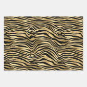Stijlvolle Gold Zebra-afdrukken Inpakpapier Vel (Voorkant 2)