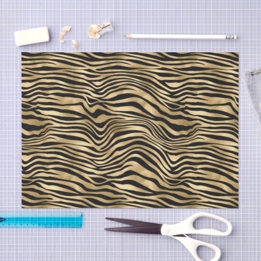 Stijlvolle Gold Zebra-afdrukken Tissuepapier (Craft)