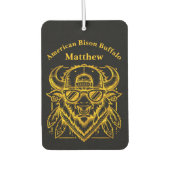 Stijlvolle Golden Bison met zonnebril en Pet Luchtverfrisser (Voorkant)