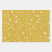 Stijlvolle Golden Blue Snowflake Kerst Feestdagen Inpakpapier Vel (Voorkant)