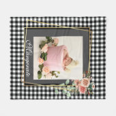 Stijlvolle Golden Floral Lijst elegante moderne fo Fleece Deken (Voorkant (Horizontaal))