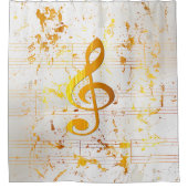 Stijlvolle Golden Harmony Musical Chaos Ivory Douchegordijn (Voorkant)