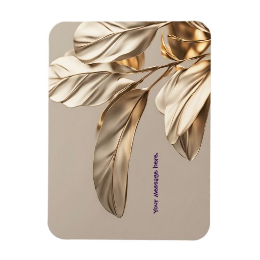 Stijlvolle Golden Leaf Mok Magneet (Verticaal)