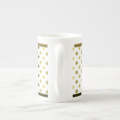 Stijlvolle Golden Polka Dot Bone China Mok (Achterkant)