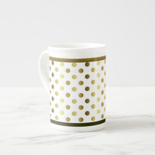 Stijlvolle Golden Polka Dot Bone China Mok