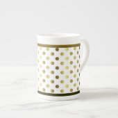 Stijlvolle Golden Polka Dot Bone China Mok (Voorkant rechts)