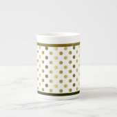 Stijlvolle Golden Polka Dot Bone China Mok (Voorkant)