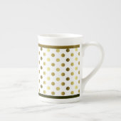 Stijlvolle Golden Polka Dot Bone China Mok (Rechts)