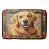 Stijlvolle Golden Retriever Dog Kleurrijk Lijst Badmat (Voorkant)