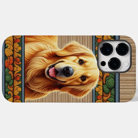 Stijlvolle Golden Retriever Dog Kleurrijk Lijst Case-Mate iPhone Case (Achterkant (horizontaal))