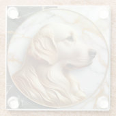 Stijlvolle Golden Retriever Marble Harmony Glazen Onderzetter (Achterkant)