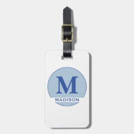 Stijlvolle Golfclub Monogram Naam Blauw Bagagelabel