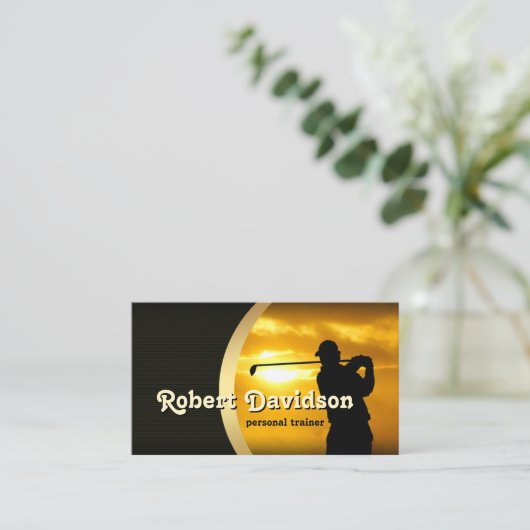 Stijlvolle golfcoach Visitekaartje (Staand voorkant)