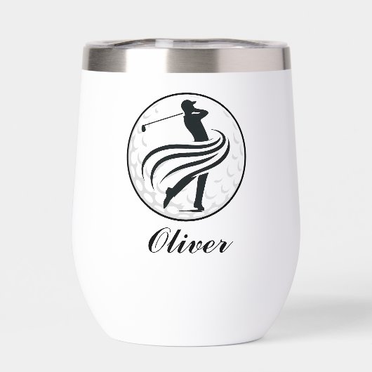 Stijlvolle golfer silhouet gepersonaliseerd (Achterkant)