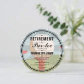 Stijlvolle golfpensioenfeest rond kaart (Staand voorkant)