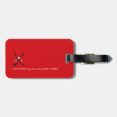 Stijlvolle Golfplayer's Monogrammed rood bagagelab Bagagelabel (Achterkant horizontaal)