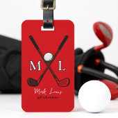 Stijlvolle Golfplayer's Monogrammed rood bagagelab Bagagelabel