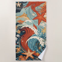 Stijlvolle golven en zeesterren