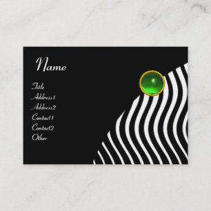 STIJLVOLLE GOLVEN MONOGRAM, zwart en wit groen Visitekaartje
