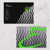 STIJLVOLLE GOLVEN MONOGRAM, zwart en wit groen Visitekaartje (Voorkant / Achterkant)