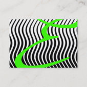 STIJLVOLLE GOLVEN MONOGRAM, zwart en wit groen Visitekaartje (Achterkant)