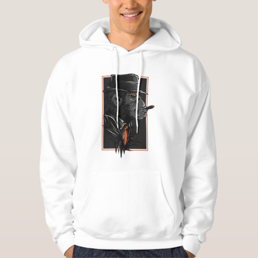 Stijlvolle Gorilla Mafia Art | sigarenrokende gori Hoodie (Voorkant)