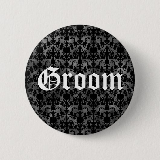 Stijlvolle Gotische bruidegom Ronde Button 5,7 Cm (Voorkant)
