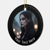 Stijlvolle gotische zwarte emo gepersonaliseerde f keramisch ornament (Links)
