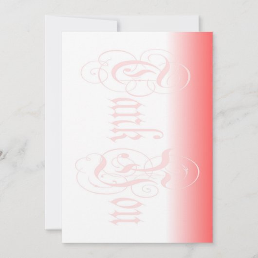 Stijlvolle goudbloem in rode kalligrafie bedankt (Achterkant)