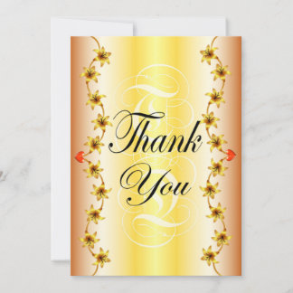 Stijlvolle goudbloemkalligrafie bedankt