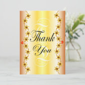 Stijlvolle goudbloemkalligrafie bedankt (Staand voorkant)