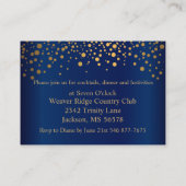 Stijlvolle goudConfetti Stippen op Navy Blue Informatiekaartje (Achterkant)