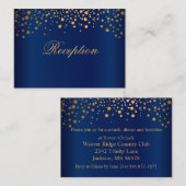 Stijlvolle goudConfetti Stippen op Navy Blue Informatiekaartje (Voorkant / Achterkant)