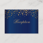 Stijlvolle goudConfetti Stippen op Navy Blue Informatiekaartje (Voorkant)