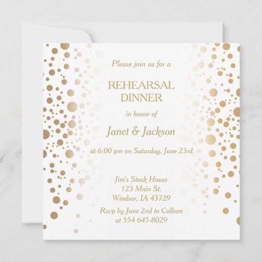 Stijlvolle goudConfetti Stippen - repetitief avond Kaart (Achterkant)