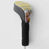 Stijlvolle Gouden Aangepaste MOM Naam Foto Golfheadcover (Schuin)