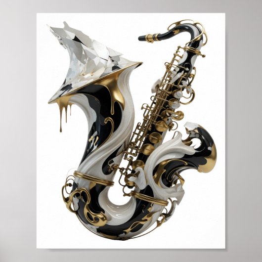 Stijlvolle Gouden ABSTRACTE KUNST Statement Design Poster (Voorkant)