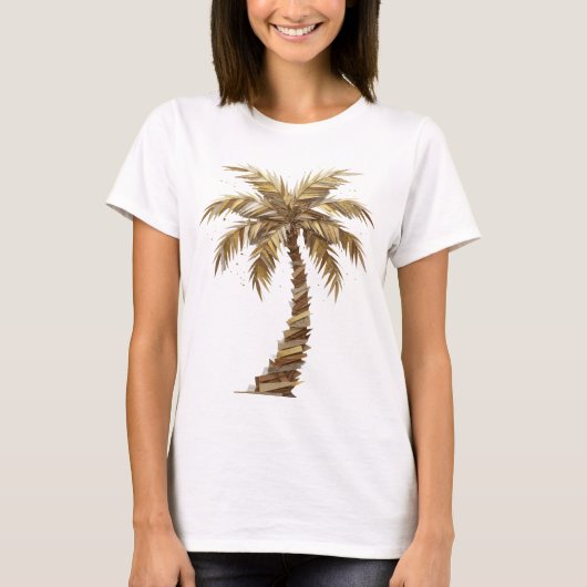 Stijlvolle Gouden ABSTRACTE KUNST Statement Design T-shirt (Voorkant)