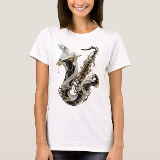 Stijlvolle Gouden ABSTRACTE KUNST Statement Design T-shirt (Voorkant)