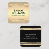 Stijlvolle gouden accenten vierkante visitekaartje (Voorkant / Achterkant)