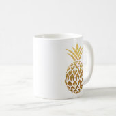 Stijlvolle gouden ananas op wit koffiemok (Voorkant rechts)