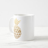 Stijlvolle gouden ananas op wit koffiemok (Voorkant links)